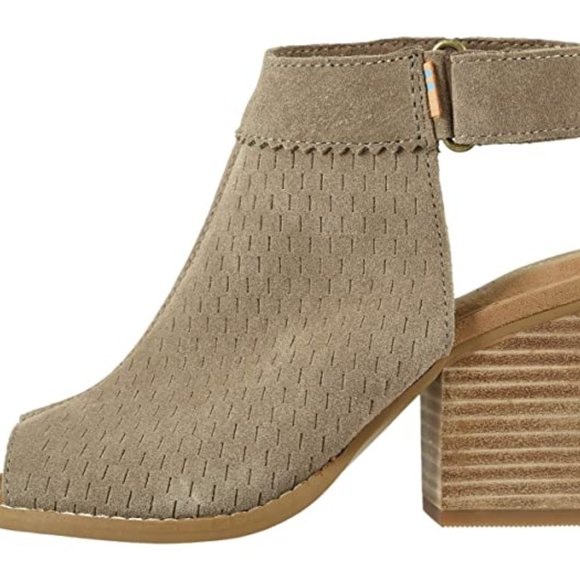 Toms- Grenada Taupe Grey Suede Sandal - Picture 2 of 6